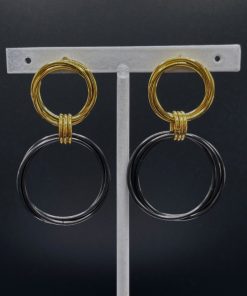Aros Dobles Negro y Dorado