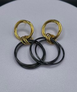 Alternative view of Aros Dobles Negro y Dorado